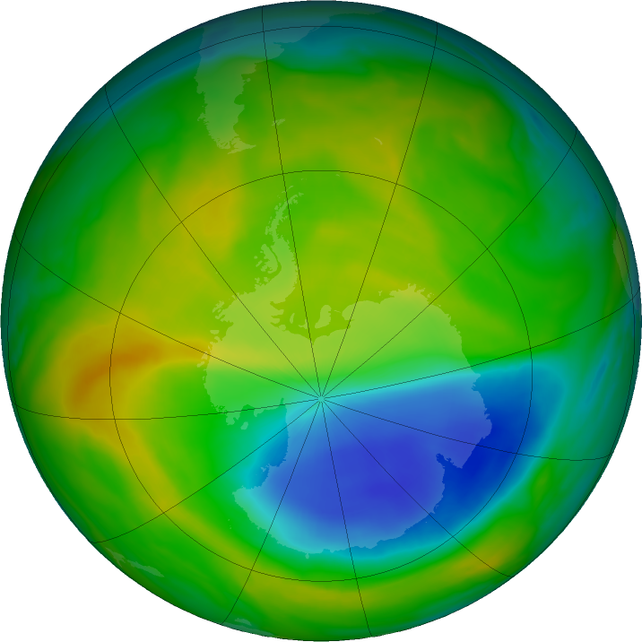 Antarctic ozone map for 15 November 2017